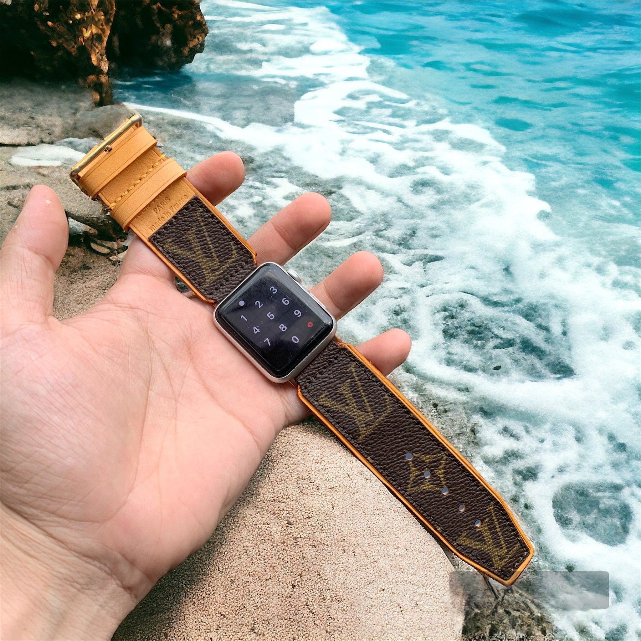 Recycled Louis Vuitton Apple Watch Band - Wide